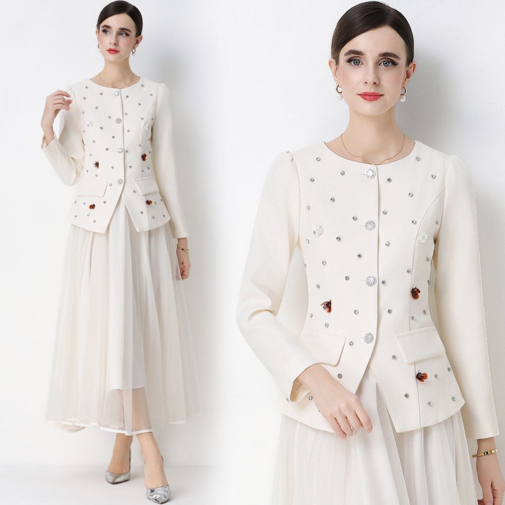 Chanelstyle gauze skirt temperament coat a set