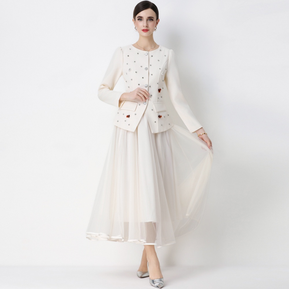 Chanelstyle gauze skirt temperament coat a set