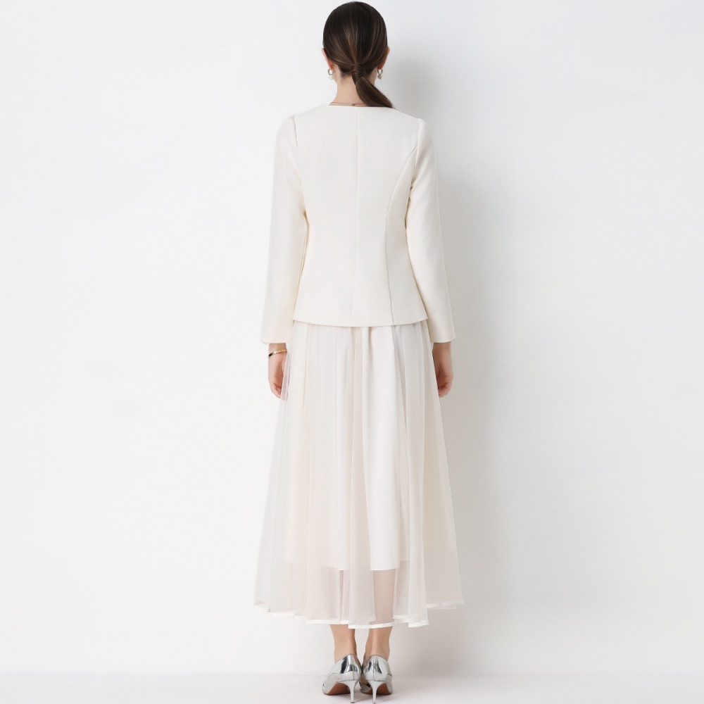 Chanelstyle gauze skirt temperament coat a set