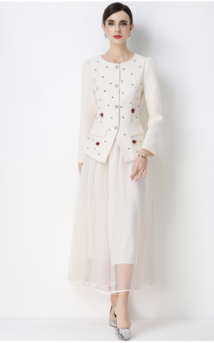 Chanelstyle gauze skirt temperament coat a set