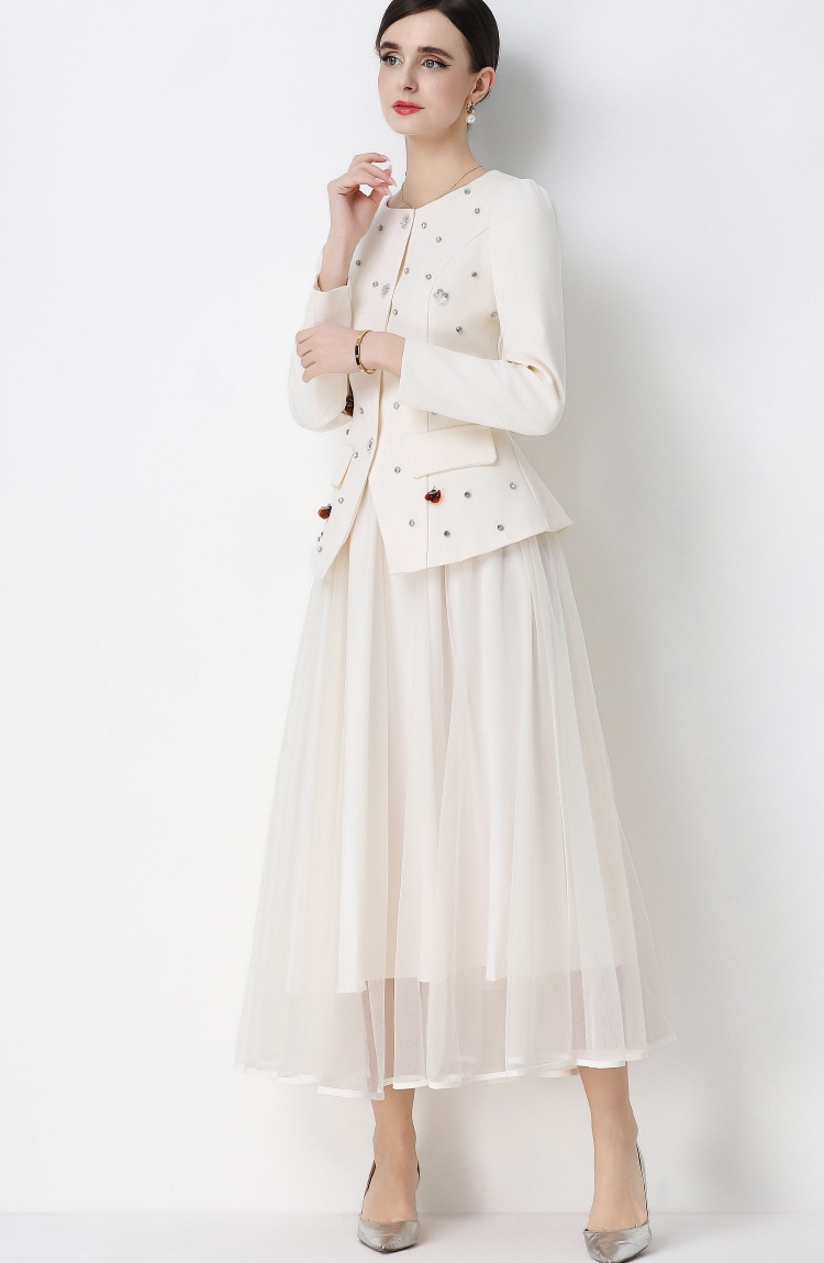 Chanelstyle gauze skirt temperament coat a set