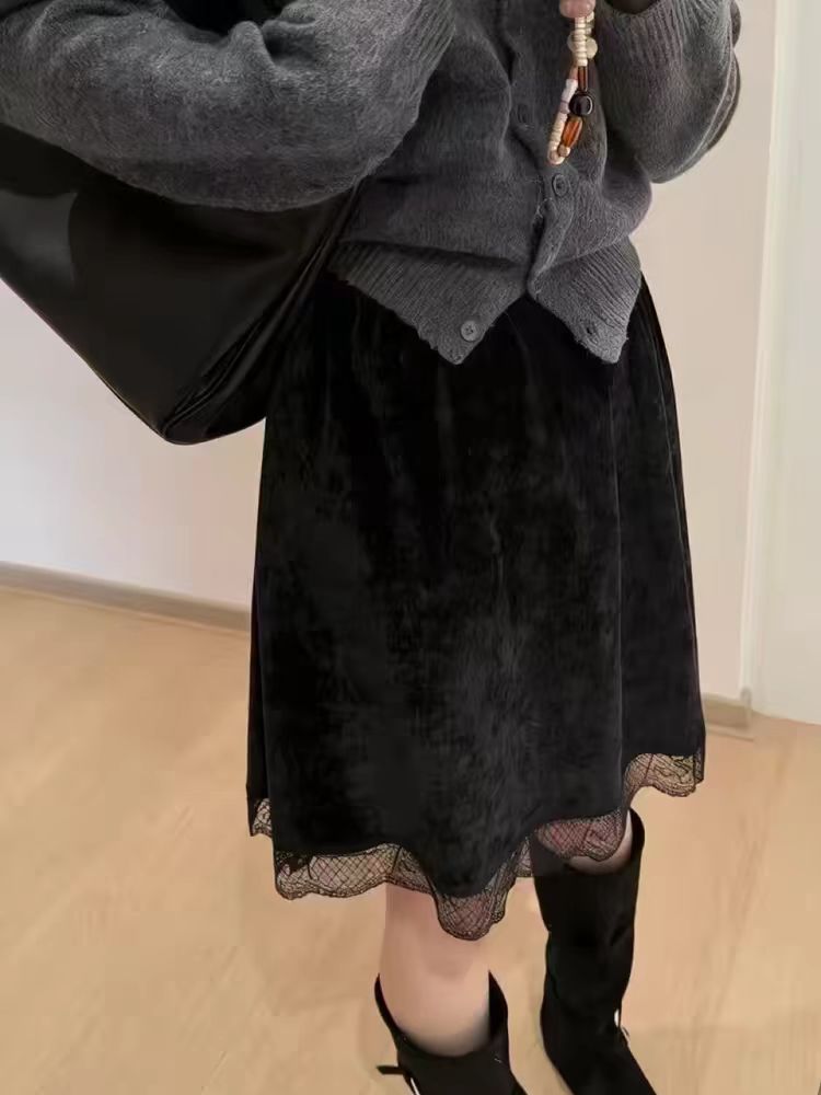 Splice Casual skirt A-line simple short skirt for women