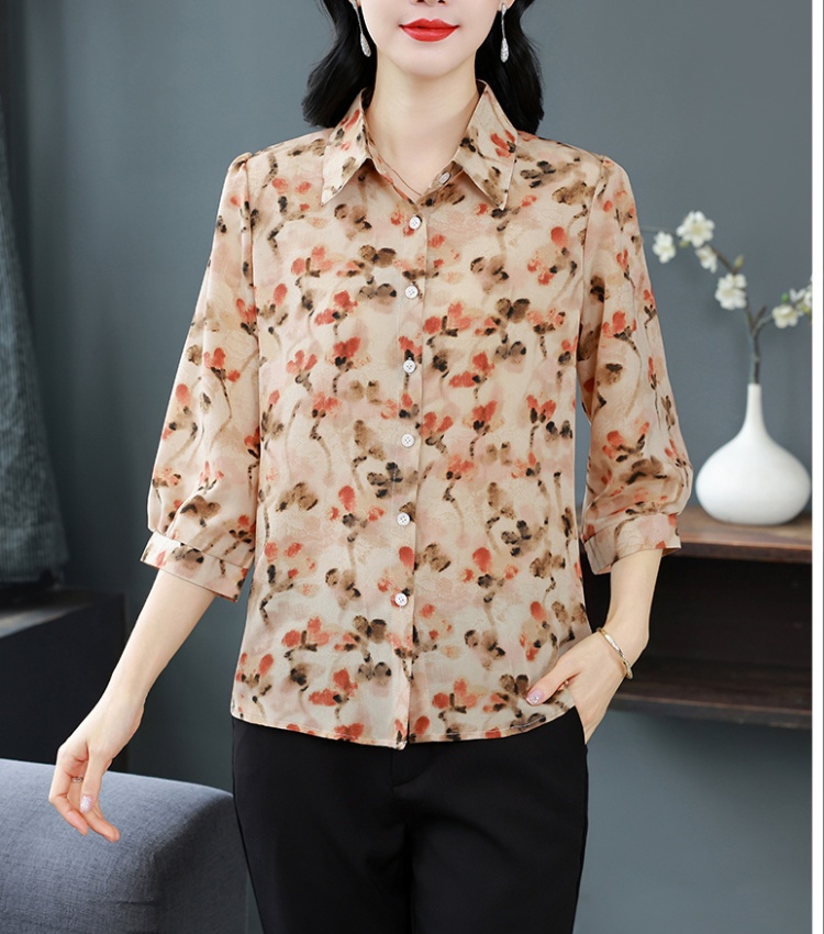 Retro all-match shirt chiffon Cover belly tops