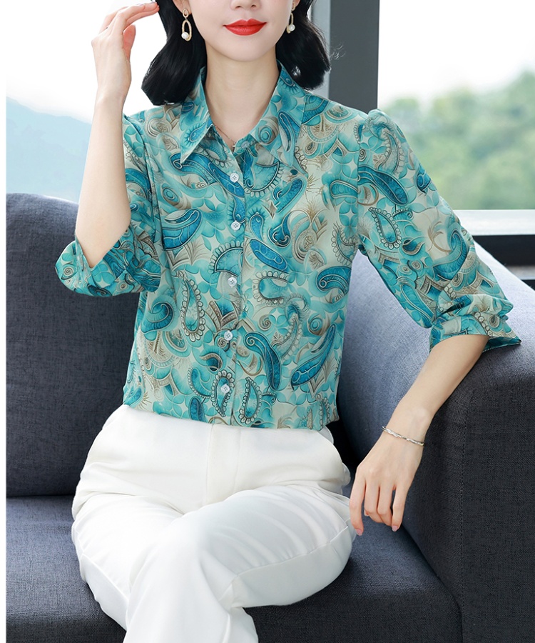 Retro all-match shirt chiffon Cover belly tops