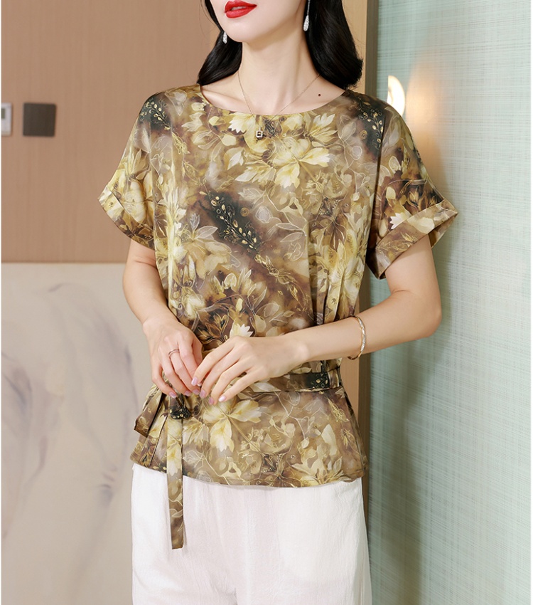 Silk real silk loose large yard summer tops for women