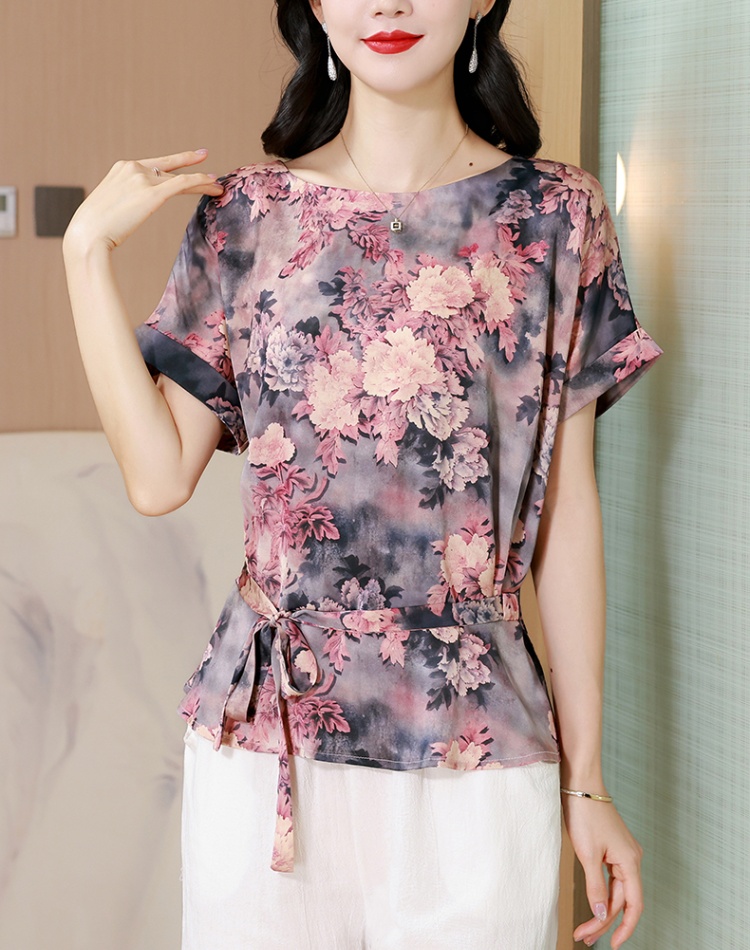 Silk real silk loose large yard summer tops for women