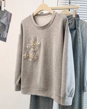 Plus velvet all-match T-shirt loose hoodie for women