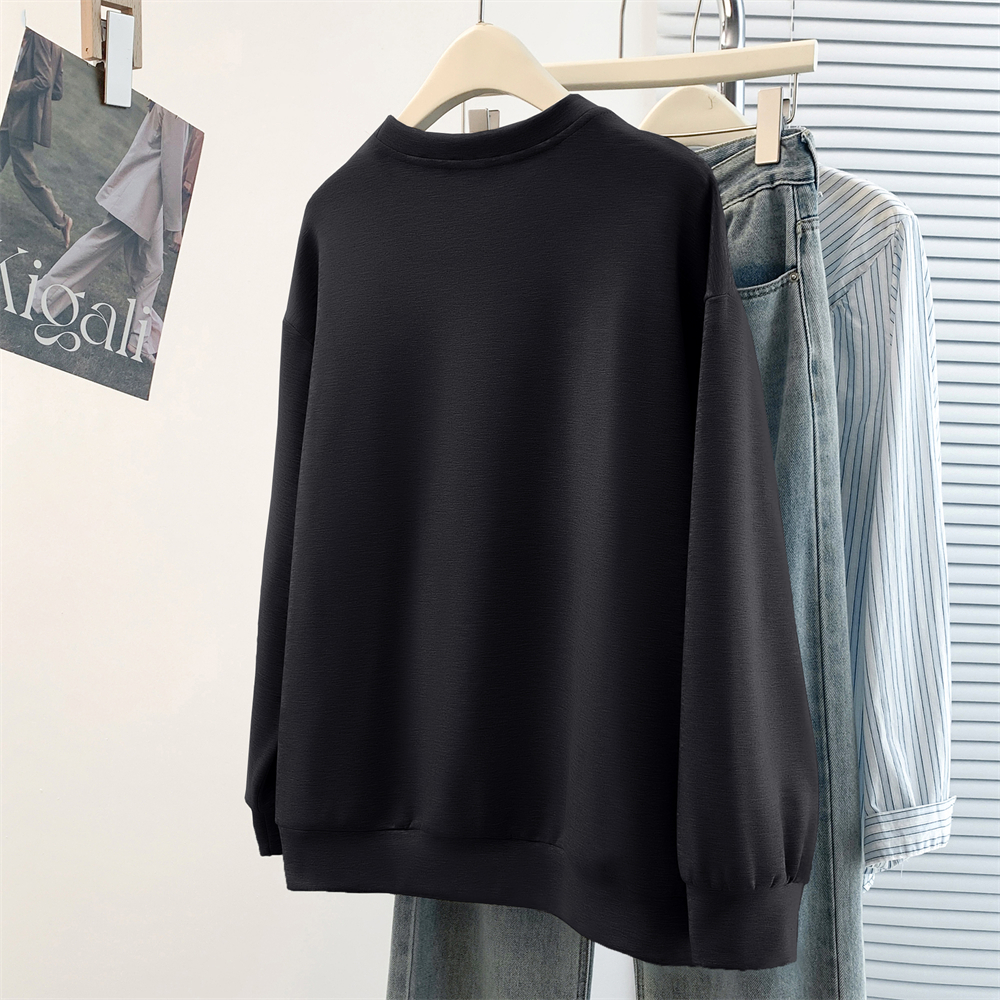 Plus velvet all-match T-shirt loose hoodie for women