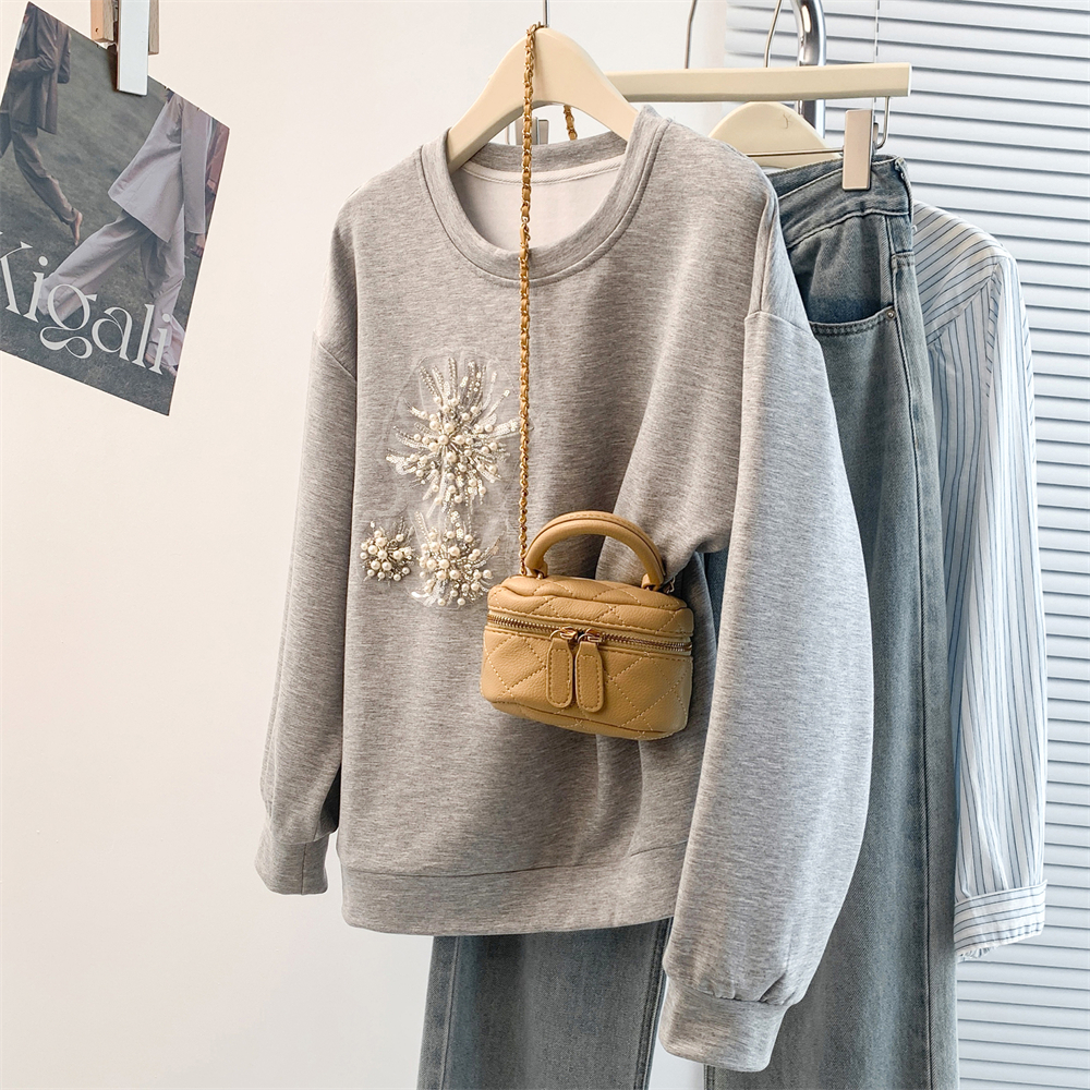 Plus velvet all-match T-shirt loose hoodie for women
