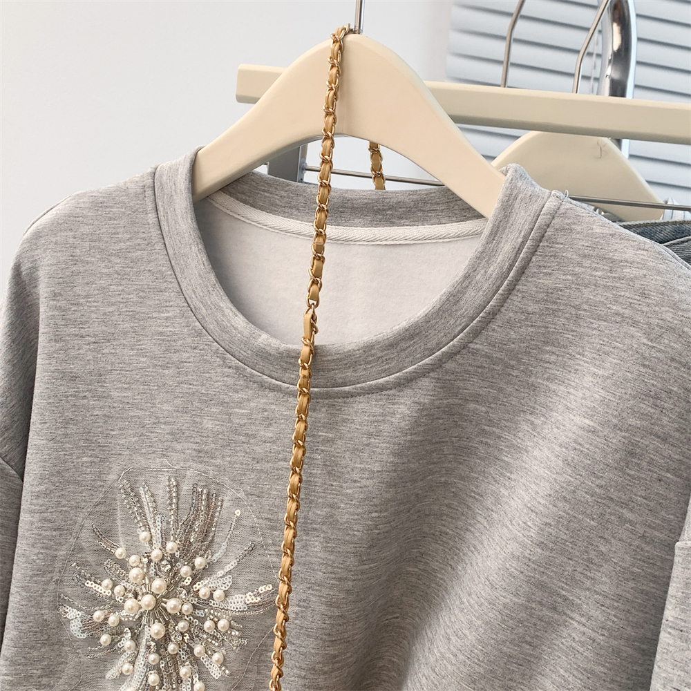 Plus velvet all-match T-shirt loose hoodie for women