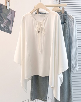 Bat sleeve frenum pure shirt loose unique spring tops