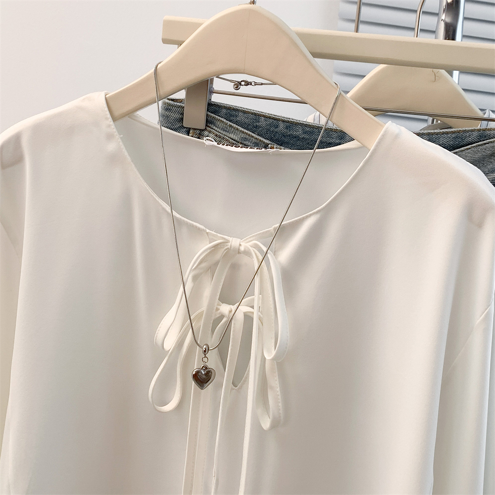 Bat sleeve frenum pure shirt loose unique spring tops