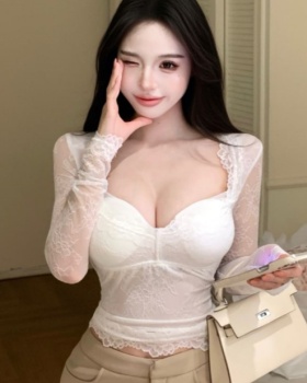 Lace spicegirl tops refinement bottoming shirt for women