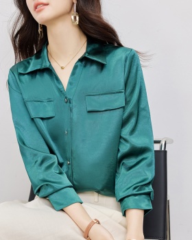 Single-breasted simple small shirt autumn shirt for women