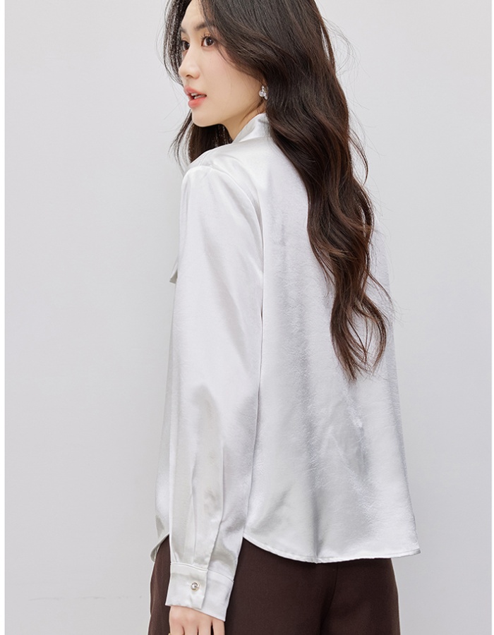 Single-breasted simple small shirt autumn shirt for women