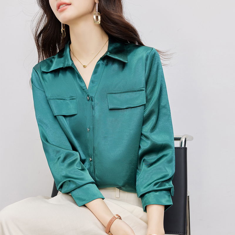 Single-breasted simple small shirt autumn shirt for women