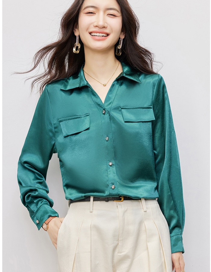 Single-breasted simple small shirt autumn shirt for women