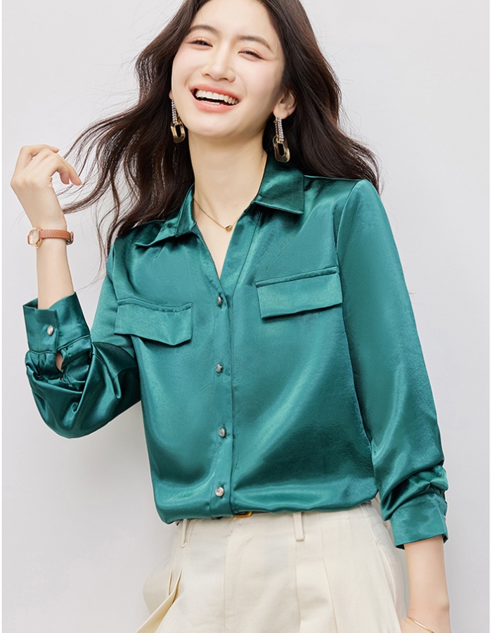 Single-breasted simple small shirt autumn shirt for women