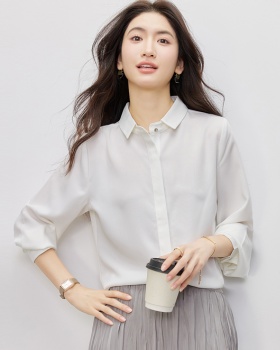 Pure long sleeve small shirt Casual shirt for women
