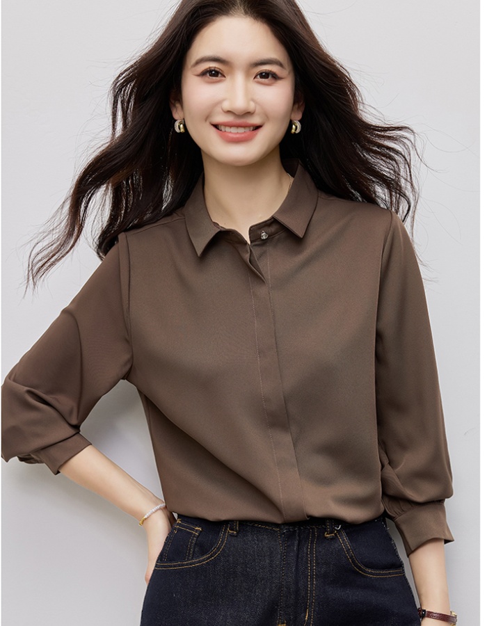 Pure long sleeve small shirt Casual shirt for women