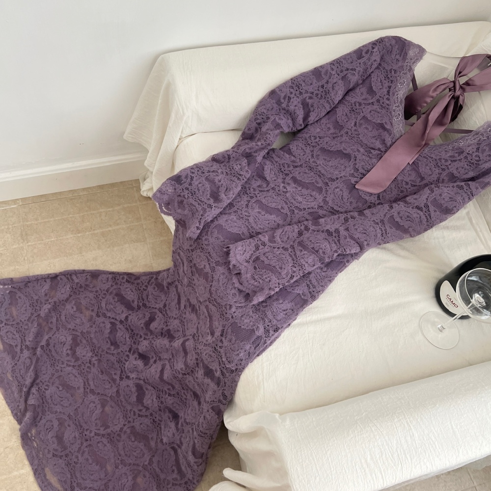 Slim pinched waist dress enticement long dress for women