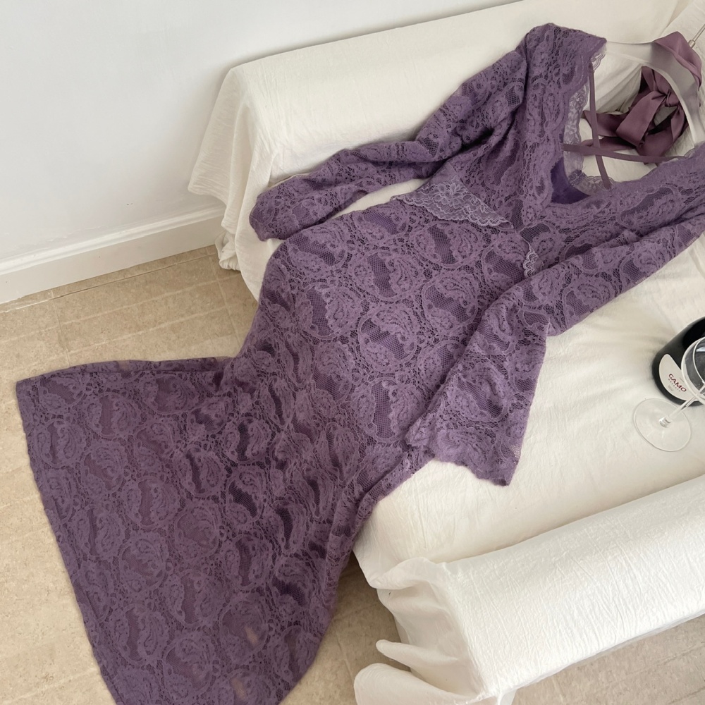 Slim pinched waist dress enticement long dress for women