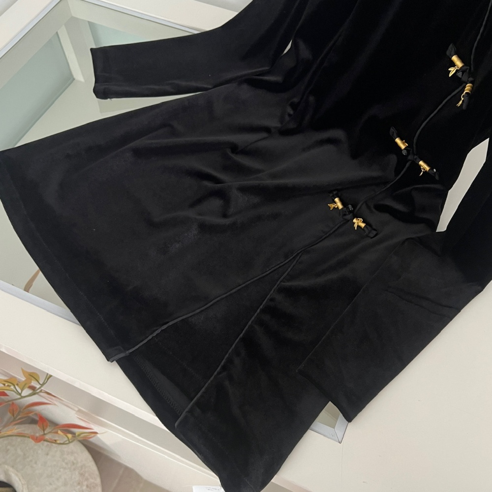 Chinese style velvet cstand collar dress