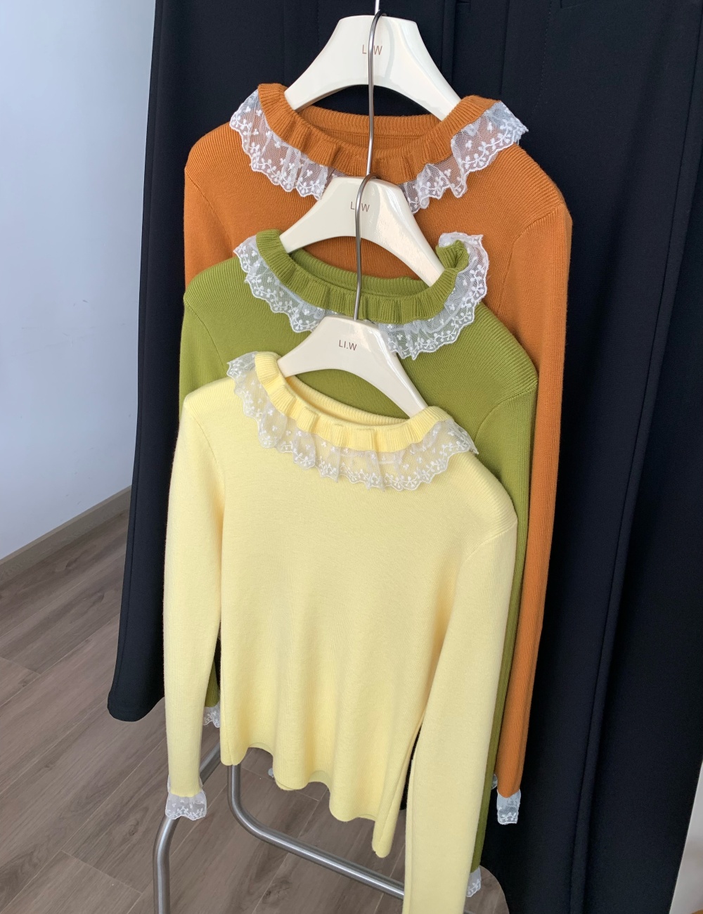 Lace France style sweater niche tender tops for women