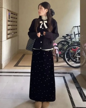 Winter France style skirt tender cardigan a set for women