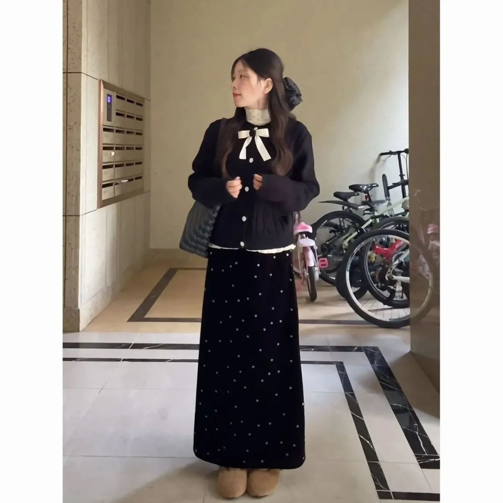 Winter France style skirt tender cardigan a set for women