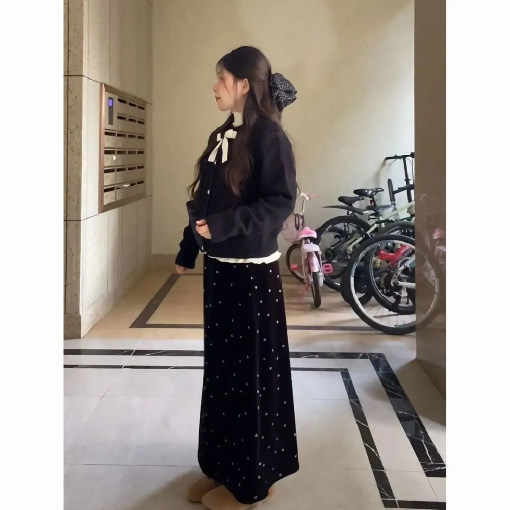 Winter France style skirt tender cardigan a set for women