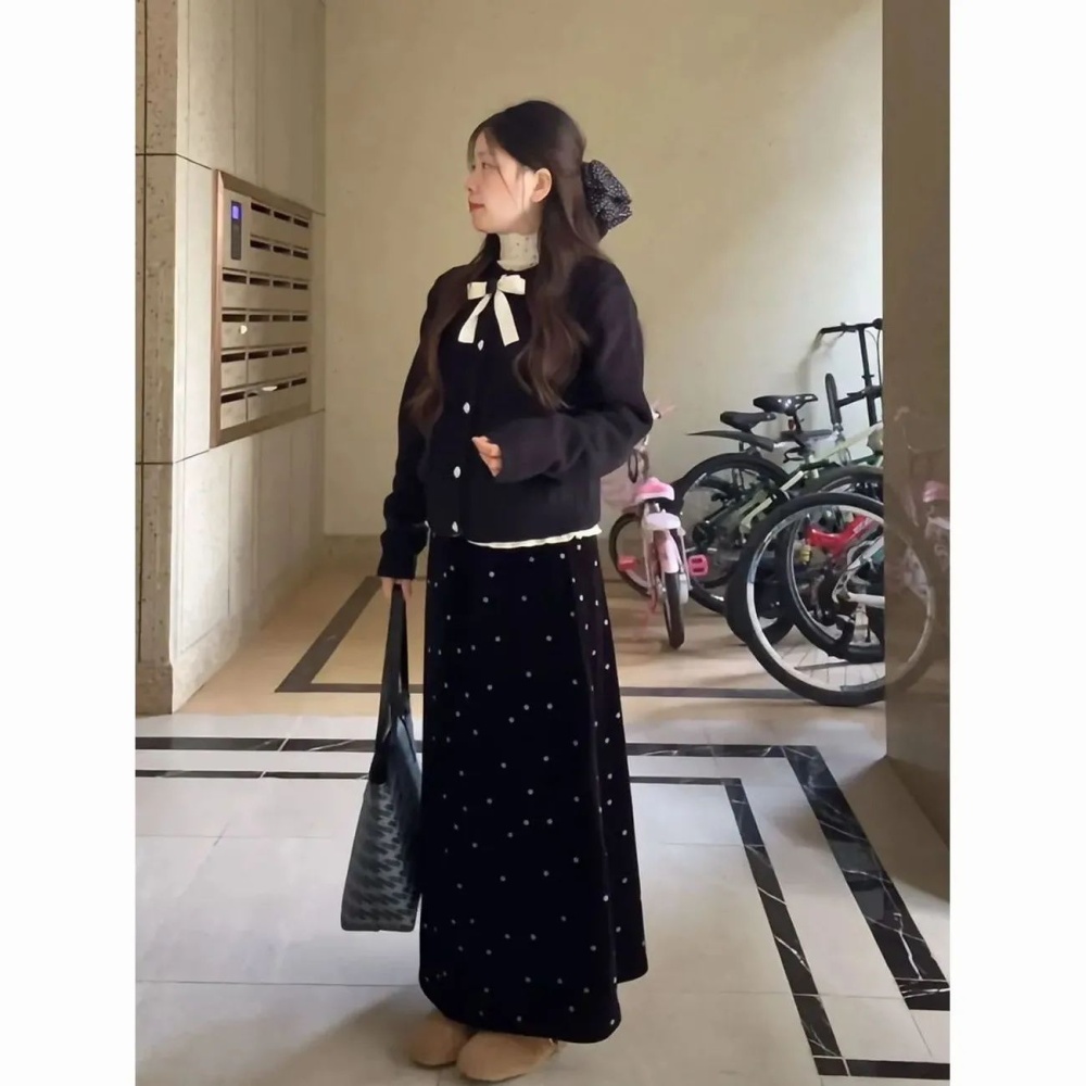 Winter France style skirt tender cardigan a set for women