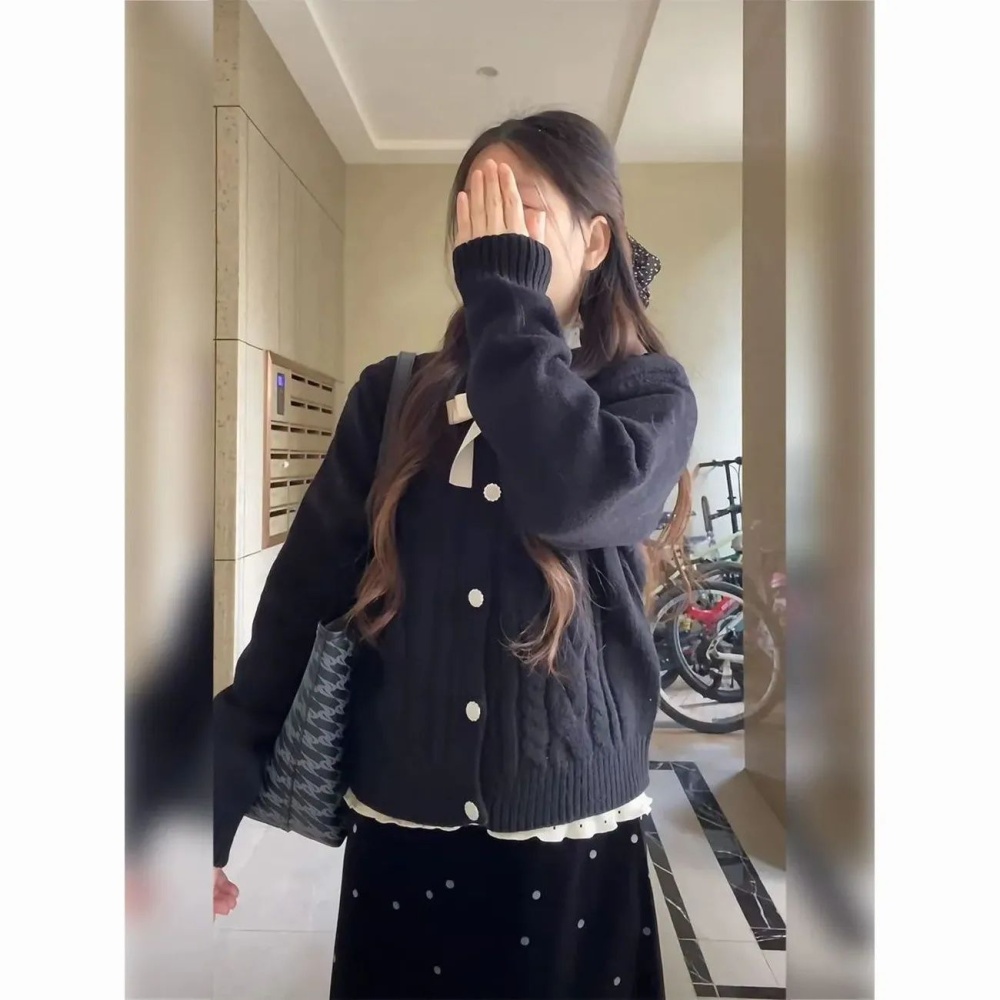 Winter France style skirt tender cardigan a set for women