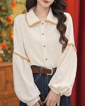 Splice elegant small shirt breathable white shirt for women