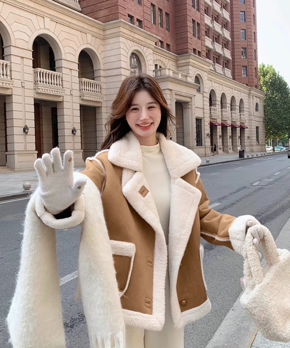 Plus velvet thick winter velvet jacket coat for women