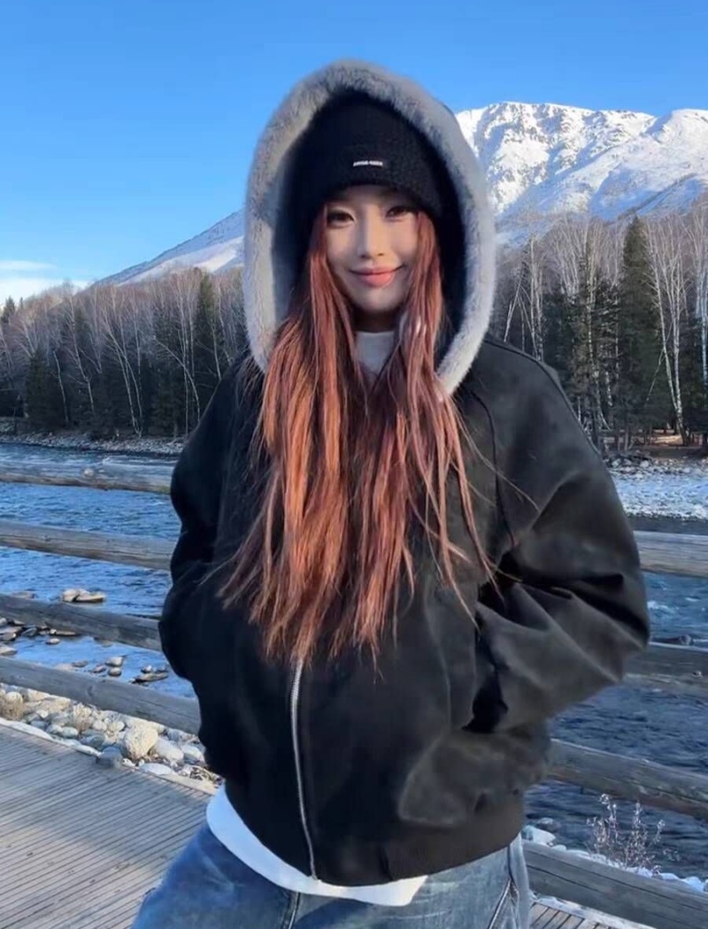 Hooded cotton coat thick coat for women