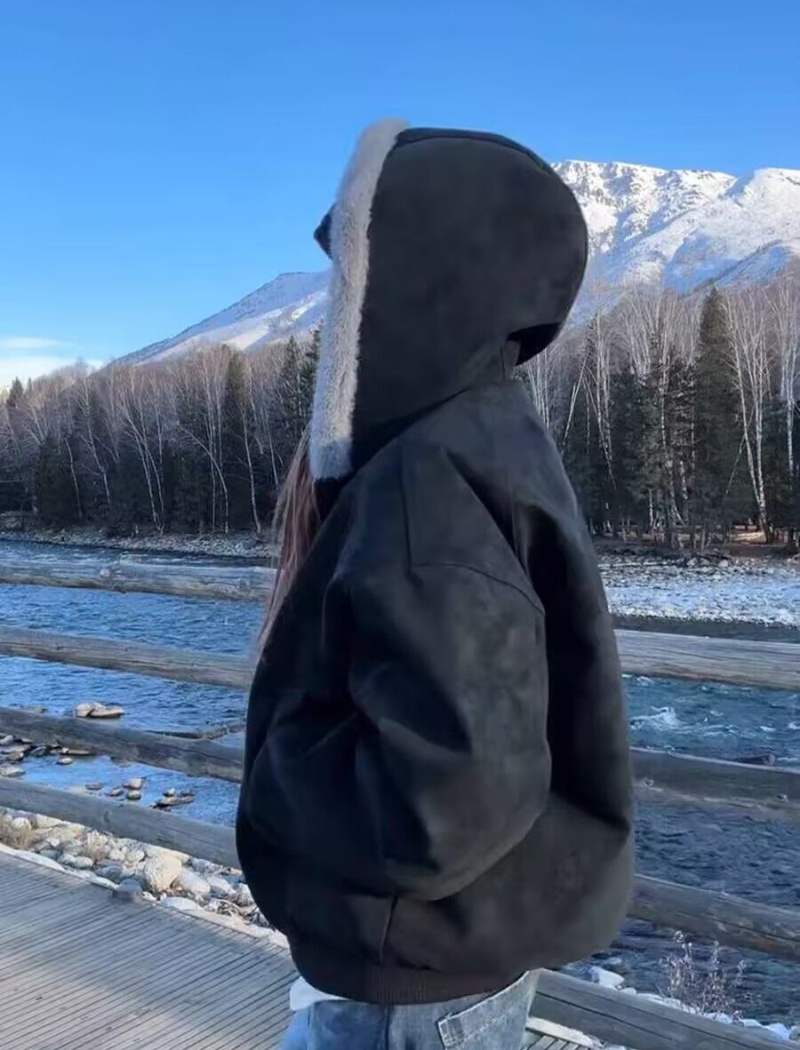 Hooded cotton coat thick coat for women