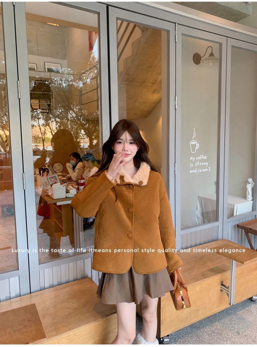 Unique lambs wool lazy coat for women