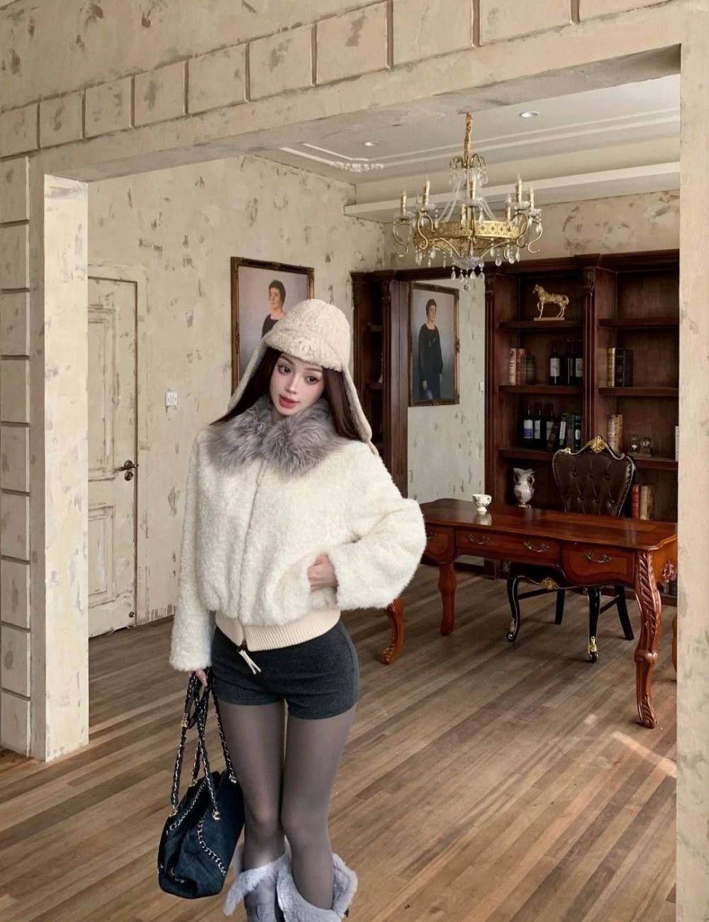 Clip cotton all-match tops winter coat for women