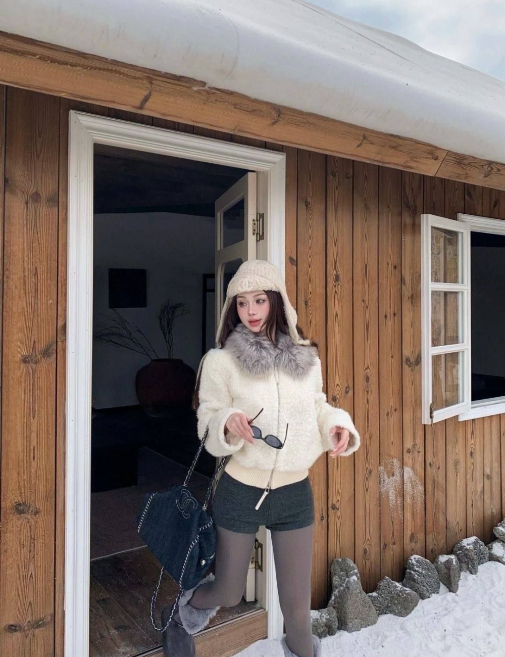 Clip cotton all-match tops winter coat for women