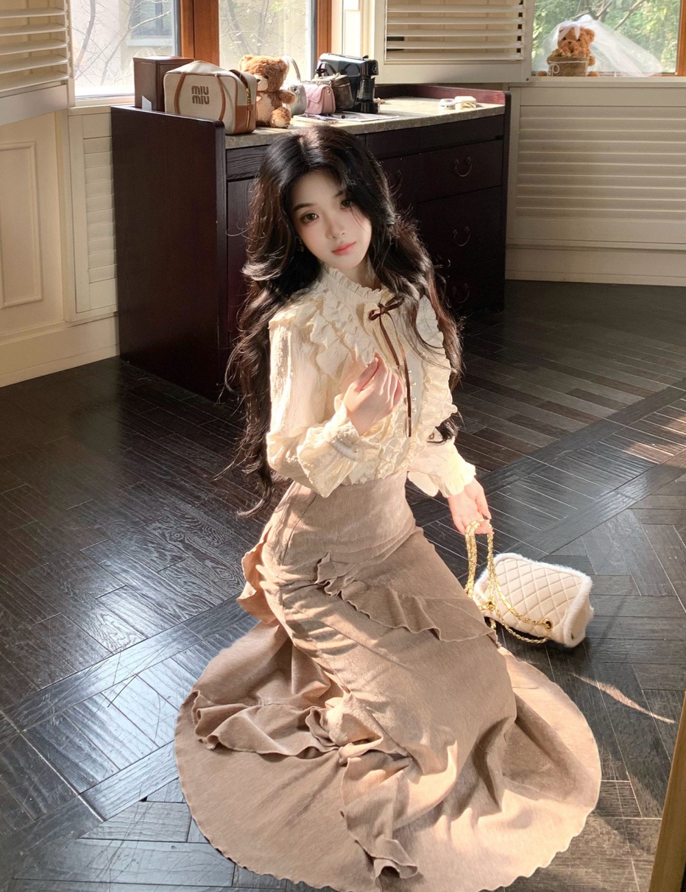 Temperament long skirt spring skirt for women