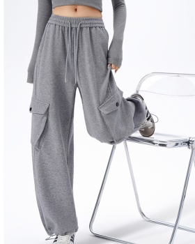 Wide leg fashion sports pants Casual spring long pants