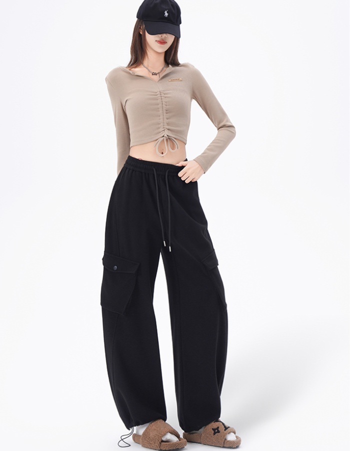 Wide leg fashion sports pants Casual spring long pants