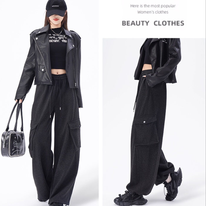 Wide leg fashion sports pants Casual spring long pants