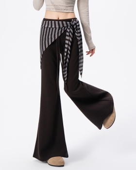 Korean style thick pants high waist long pants for women