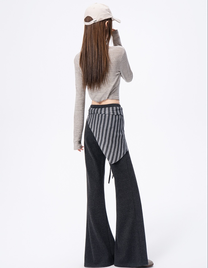 Korean style thick pants high waist long pants for women