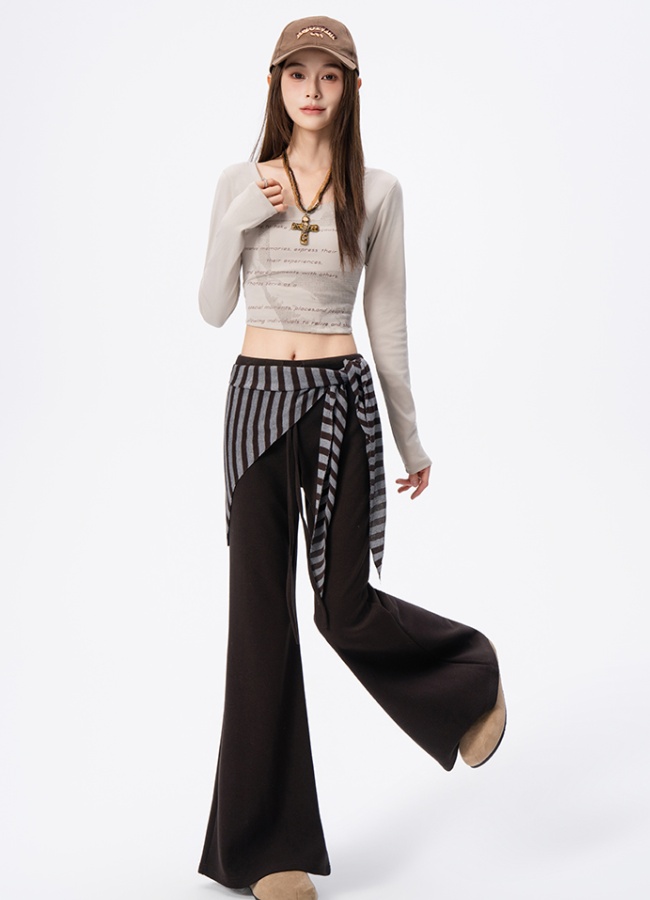 Korean style thick pants high waist long pants for women