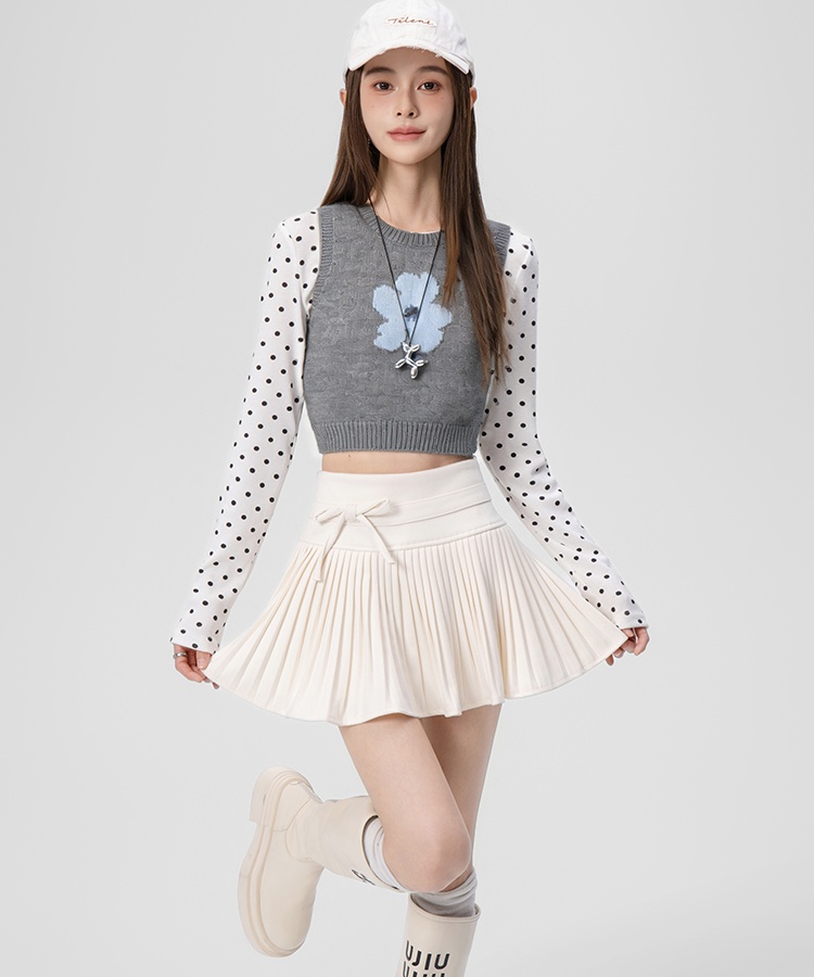 Spicegirl gray woolen short skirt for women
