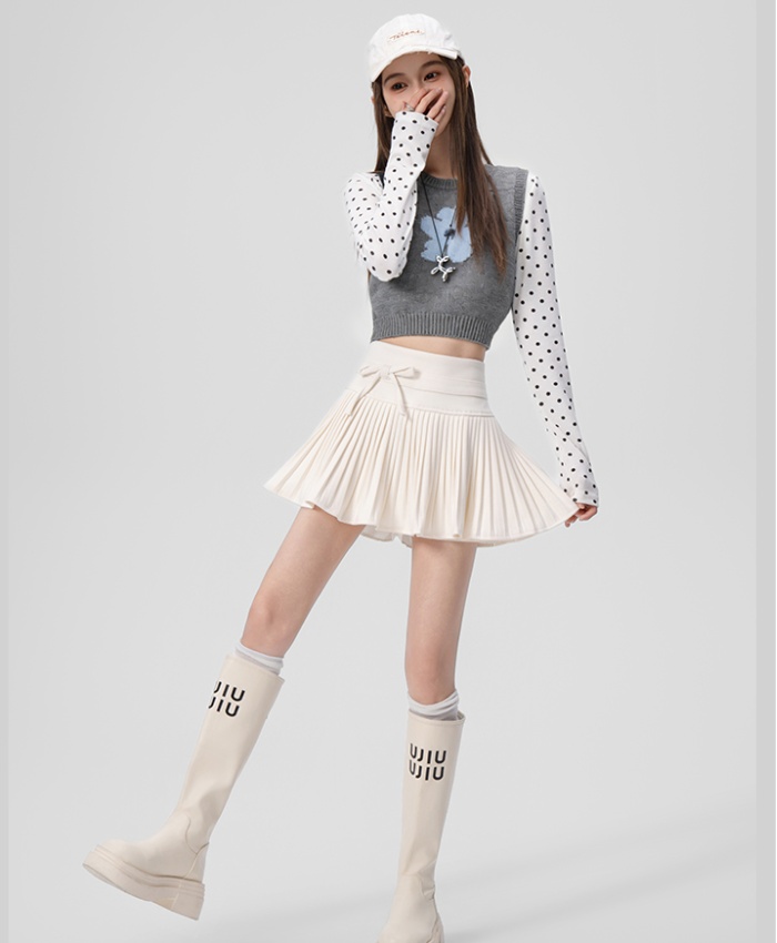 Spicegirl gray woolen short skirt for women