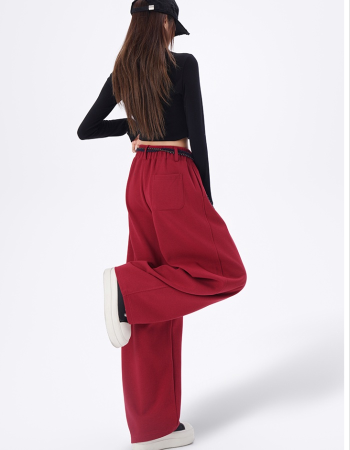 Wide leg Casual sweatpants high waist pants for women